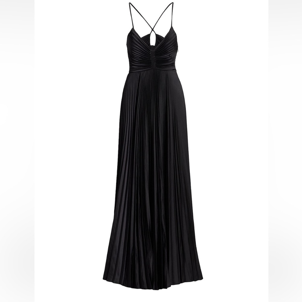 A.L.C. Black Maxi Dress Aries Pleated Dress
